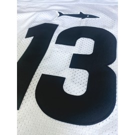 Men's white # 13 American football jersey loose embroidered sports, fashionable, casual, street breathable football jersey