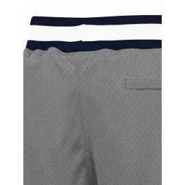 Men's grey #2 Basketball Shorts With pockets Casual Fashion Breathable Sports Zipper High Quality Embroidered Shorts