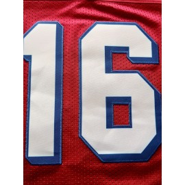 Men's Red # 16 American Football Suit Loose Embroidered Sports, Fashion, Casual, Street Breathable Football Suit