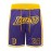Men's Basketball Shorts with Embroidered LEGEND #24 Design - Purple & Yellow Loose-Fit Zipper Pockets, Breathable Mesh Athletic Shorts for Training, Streetwear & Casual Wear - All-Season Comfort