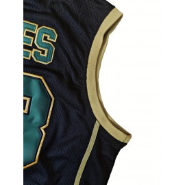 Men'S #23 Basketball Jersey Vintage Embroidered Crewneck Breathable Race Training Uniform Jersey Sleeveless Top Black Green S-XXXL