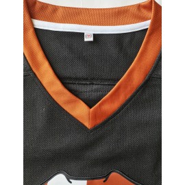 Men'S Black # 69 Ice Hockey Sweatshirt, Loose Embroidered Long Sleeves, Sporty, Fashionable And Casual, Breathable on The Street