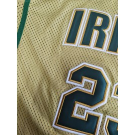 Men'S #23 Basketball Jersey Vintage Embroidered Crewneck Breathable Race Training Uniform Jersey Sleeveless Top Green S-XXXL