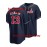Men's Dark Blue #13 Baseball Jersey - Loose Fit V-Neck Embroidered Sports Shirt, Breathable Button-Up Casual Streetwear for All Seasons, Outdoor & Athletic Activities, Allseason Apparel, Embroidered Detailing