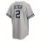 Men'S Gray # 2 Baseball Shirt, Loose Embroidered Sports Style, Fashionable And Casual, Street Breathable