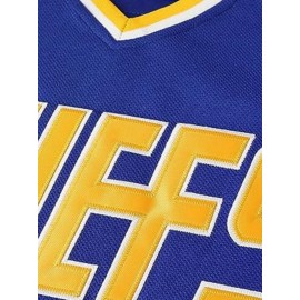 Men'S Blue #17 Ice Hockey Jersey with Loose Embroidery And Long Sleeves, Sporty, Fashionable, Casual, Breathable on The Street