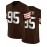 Men's Brown #95 American Football Jersey - Breathable Loose Fit V-Neck with Embroidered Letter Design, All-Season Casual Streetwear for Sports & Outdoor Activities, Football Gear, Durable Sportswear
