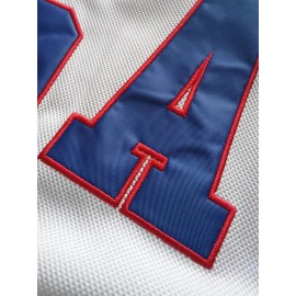 Men'S White Ice Hockey Sports Shirt, Loose Embroidered Long Sleeves, Sporty, Fashionable And Casual, Breathable On The Street