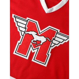 Men'S Ice Hockey Jersey # 10 Red Embroidered Ice Hockey Jersey Loose Fit Polyester Knit - Perfect For Casual And Sportswear Machine Washable - Sizes From S To XXXL