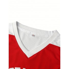 Men's #12 Red Basketball Jersey, V-Neck, Polyester, 
