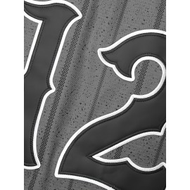 Men'S Retro Baseball Shirt Embroidered With Numbers 12 Loose V-neck Button Loop Sports Shirt Suitable For Summer Parties And Casual Wear Size S-3XL