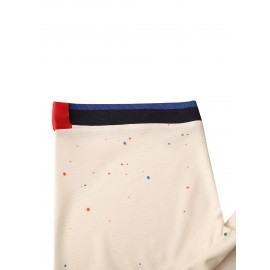 Men's #42 Los Angeles Embroidered Baseball Jersey - Beige V-Neck Loose Fit Polyester Sports Shirt with Red/Blue/White/Black Accents, Machine Washable for Casual, Team Sports, Christmas & Outdoor Activities (Sizes S-3XL), Smooth Texture Fabric