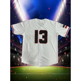 Men'S American Baseball Jersey, # 13 Embroidered Polyester Knit Baseball Jersey, Suitable For Daily Wear And Outdoor Activities