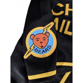 Men'S Baseball Shirt # 12 Black Embroidered Polyester Sportswear Loose Fabric Suitable for Street Team Sports S-XXXL