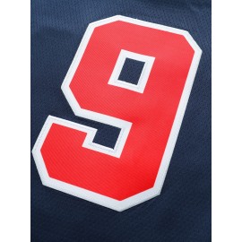 Men'S Deep Blue # 9 Basketball Shirt, Casual, Fashionable, Breathable, High Quality Embroidered Street Basketball Hoodie