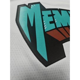 Men's White #12 Basketball Jersey - Breathable Loose Fit Embroidered Memphis Team Design with Bold Lettering & Number, All-Season Casual & Sports Wear, Machine Washable Streetwear for Men & Teens, Durable Sportswear