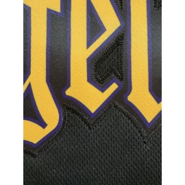 Men'S Black # 24 Baseball Jersey, Classic Retro High-End Letter Embroidery Design, Breathable Button Style Short Sleeved Shirt, Suitable for Training And Games