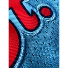 [Casual Baseball Shorts] Breathable High Quality Baseball Shorts | Moon Blue Bird Animal Cartoon Embroidery Pattern, Casual Fashion, Sports Zipper, Pocket