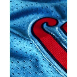 [Casual Baseball Shorts] Breathable High Quality Baseball Shorts | Moon Blue Bird Animal Cartoon Embroidery Pattern, Casual Fashion, Sports Zipper, Pocket