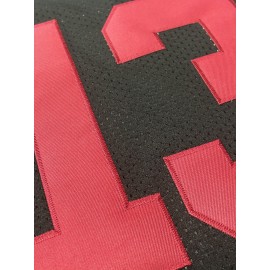 Men'S Black # 13 American Football Jacket with Loose Embroidered Sports, Fashionable, Casual, Street Breathable Rugby Top