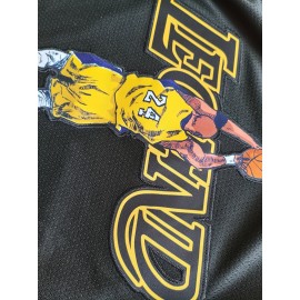 Men's #24 Black Basketball Jersey - Breathable, Embroidered Casual Sportswear for Street Style & Outdoor Activities