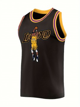 Men's #24 Black Basketball Jersey - Breathable, Embroidered Casual Sportswear for Street Style & Outdoor Activities