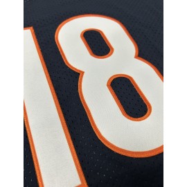 SheLucki Men'S Black #18 American Football Jersey, Loose Fit, Breathable Polyester, V-Neck, Embroidered Sports Top, Casual Streetwear for All Seasons