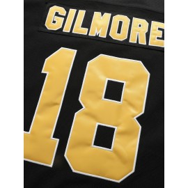 Men'S Black #18 Ice Hockey Jersey With Loose Embroidery And Long Sleeves, Sporty, Fashionable, Casual, Breathable On The Street