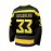 Men's #33 Black and Golden Ice Hockey Jersey - Embroidered, Breathable Polyester, V-Neck Captain's Sweatshirt with Striped Accents - Sporty & Casual for All Seasons