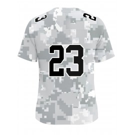 Women's Arctic Camo San Francisco #23 Polyester Football Jersey, Women V-Neck Game Day Sports Shirt With Slight Stretch, Breathable Casual Knit Fabric, Loose Fit Adult, Fans Gift Women, For Casual, Party, And Training Wear