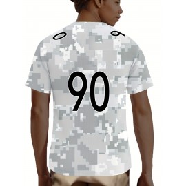 Women's Arctic Camo Pittsburgh #90 Polyester Football Jersey, Women V-Neck Game Day Sports Shirt With Slight Stretch, Breathable Casual Knit Fabric, Loose Fit Adult, Fans Gift Women, For Casual, Party, And Training Wear