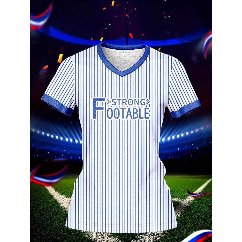 Customizable Women's V-Neck Soccer Jersey, 100% Polyester Knit Fabric, Breathable & Quick-Dry Sports Shirt with Personalized Name & Number, All-Season Athletic Top for Training & Casual Wear