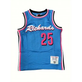Kids Sport Jerseys Youth for Boys Girls#25 High School Basketball Jersey, 3-14Years blue