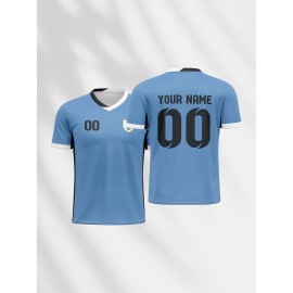 V-neck Kids Soccer Jersey Custom Name and Number Comfort Fit Casual Outdoor Running